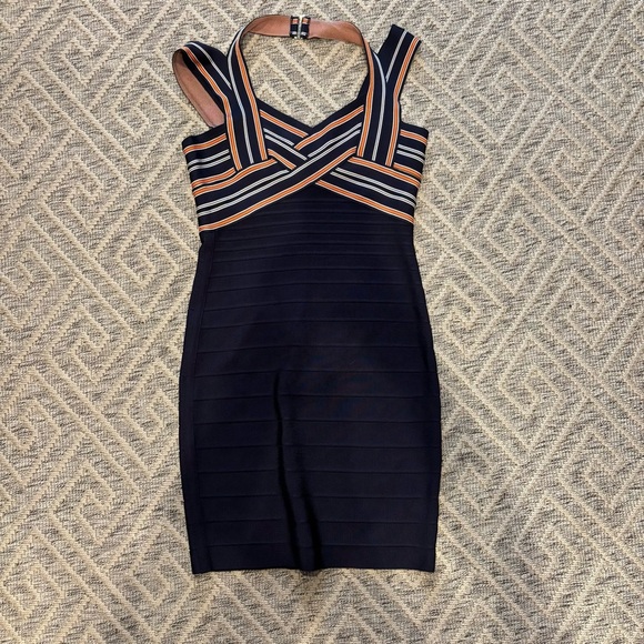Guess Dresses & Skirts - NWT GUESS Striped Bandage Dress | Crisscross Halter | Navy | Size M